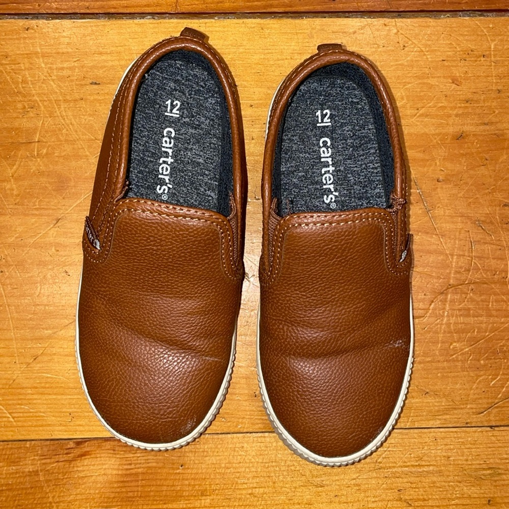 Boys Loafer Carter's Ricky Slip-On Brown  Shoe 12 Toddler